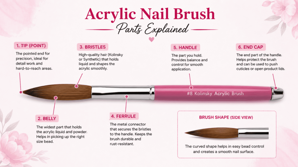 Acrylic Nail Brush Parts