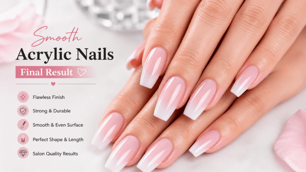 Smooth acrylic nails