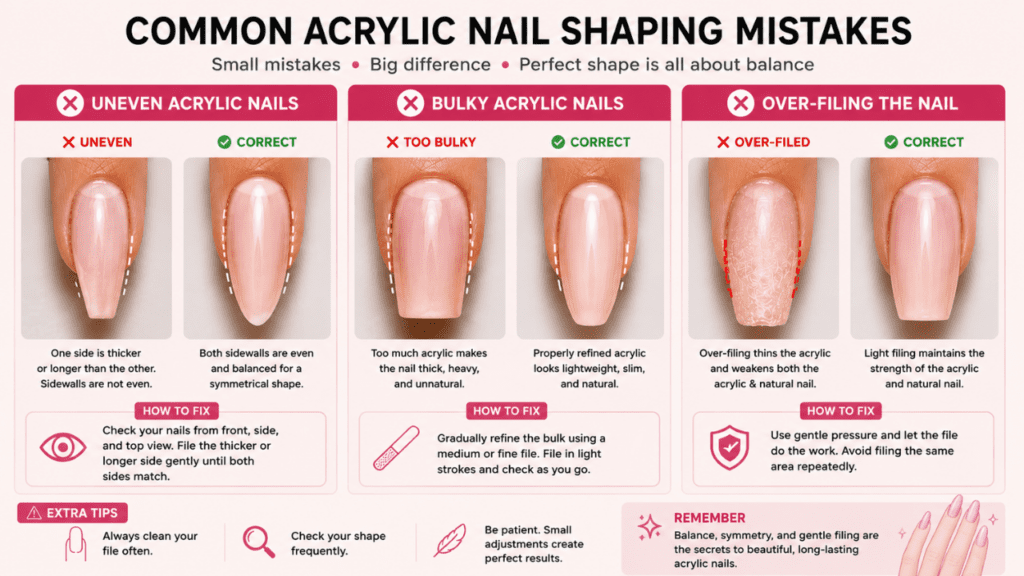 Common Acrylic Nail Shaping Mistakes
