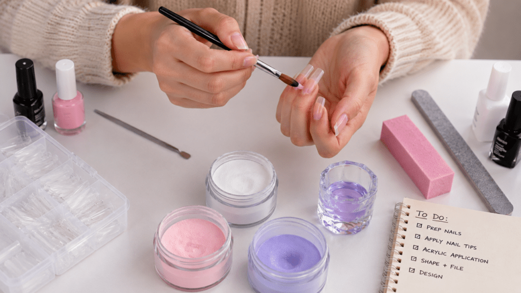 acrylic nails for beginners practice at home