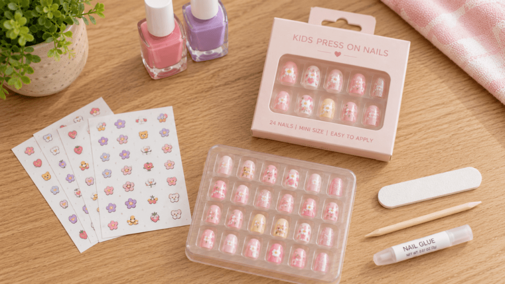 kids press on nails and nail stickers safer alternative to acrylic nails