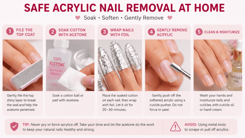 safe acrylic nail removal at home
