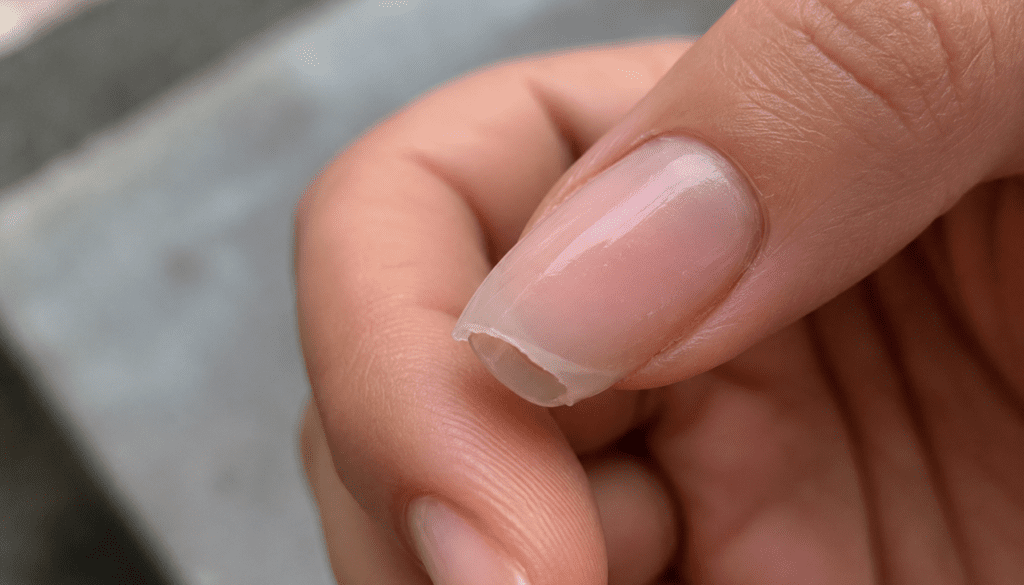 acrylic nail lifting near edge
