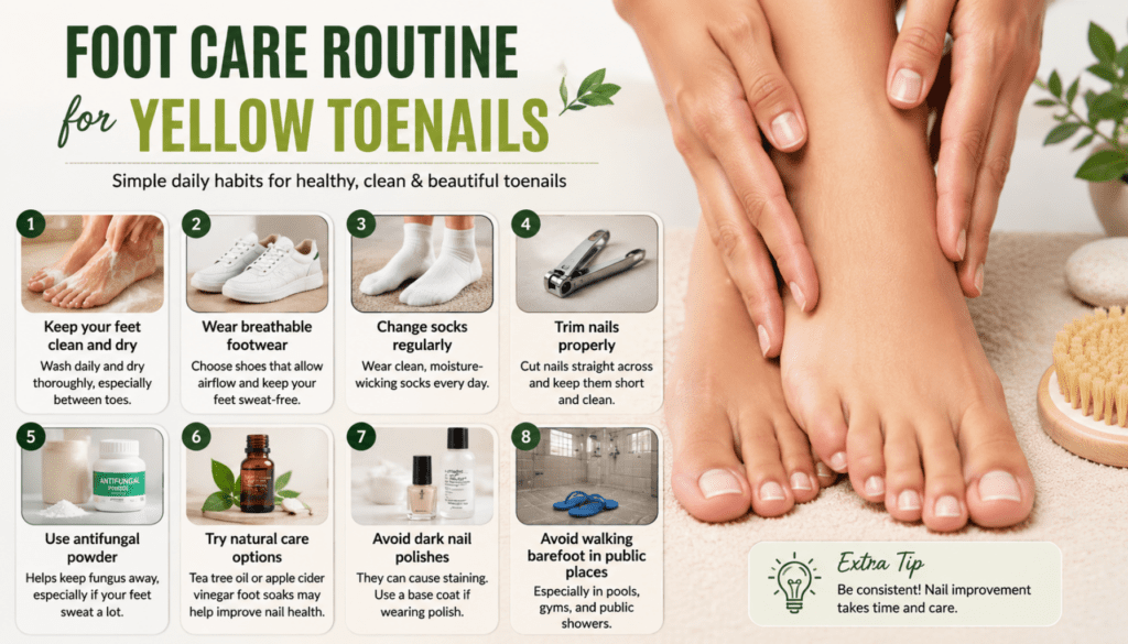 foot care routine for yellow toenails